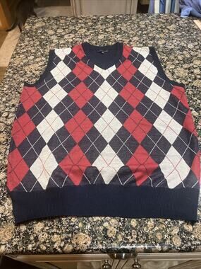 Men’s Line 48 Argyle Sweater Vest Size XXL